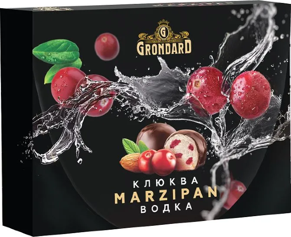 №1 TM Grondard       (10186) Конфеты глазированные Марципановые Клюква и Водка, 98г  в Кемерово