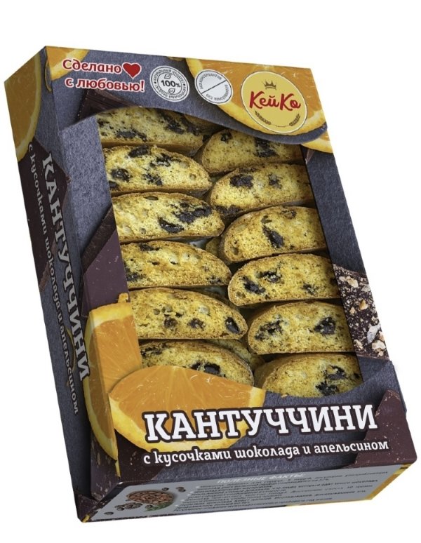 №3 Кей Ко Кантуччини с кусочками шоколада и апельсином, 200г   в Кемерово